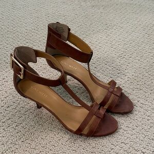 Nine West Dark Brown Heeled Sandals